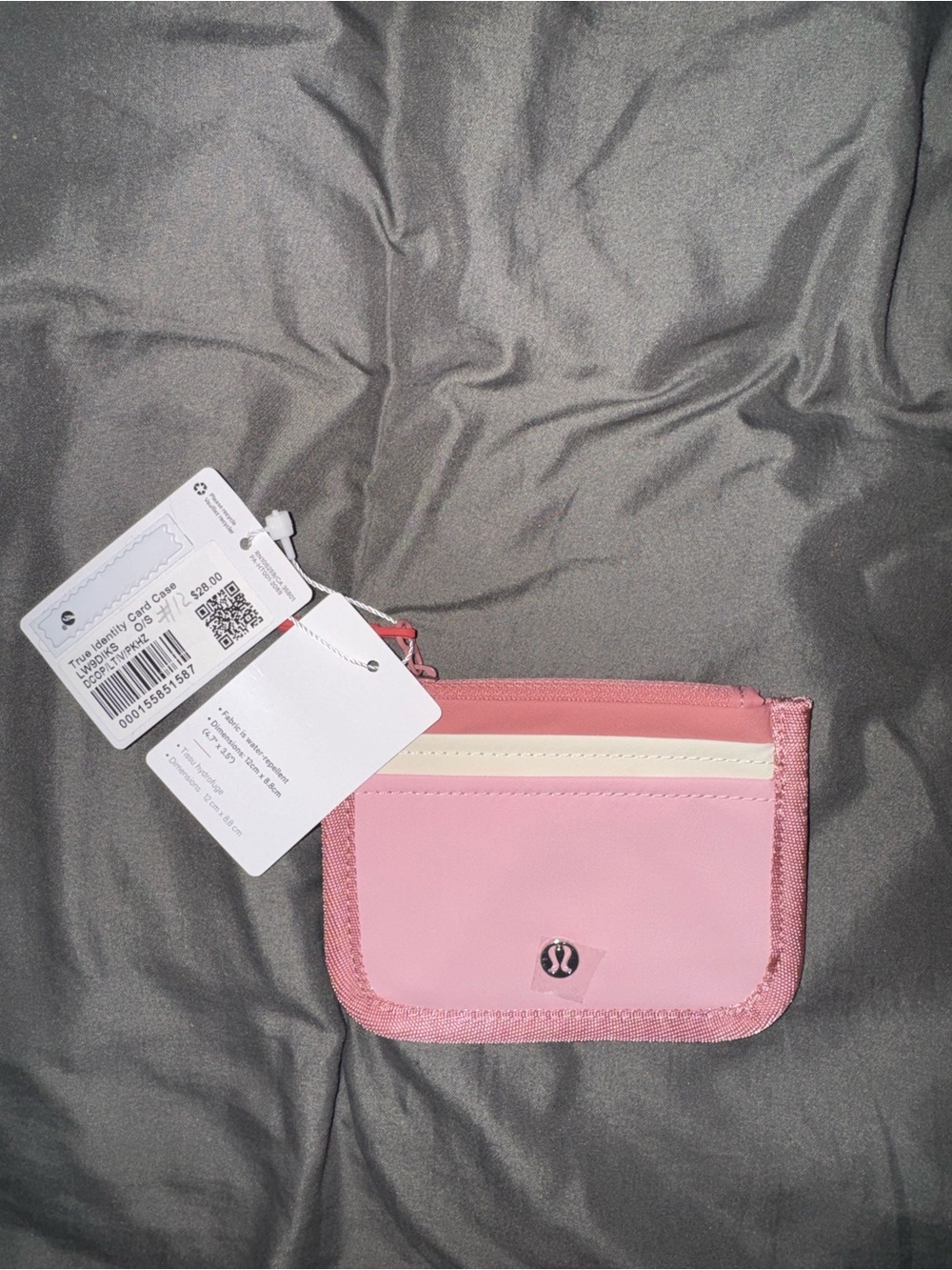 lululemon athletica Pink and Cream Zip Card Pouch - Picture 2 of 2
